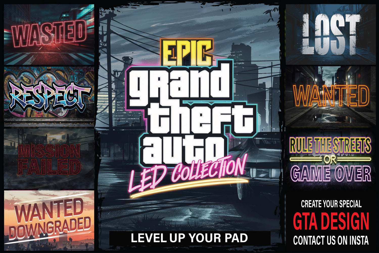 Epic GTA LED Mouse Pads Collection