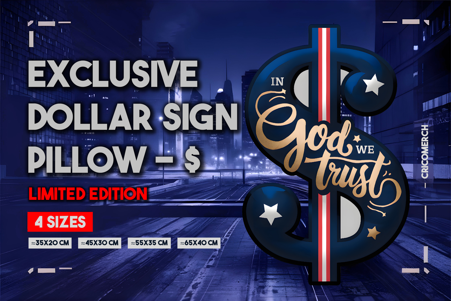 Limited Edition GTA-Inspired Dollar Sign Pillow – 'In God We Trust' Exclusive Decor