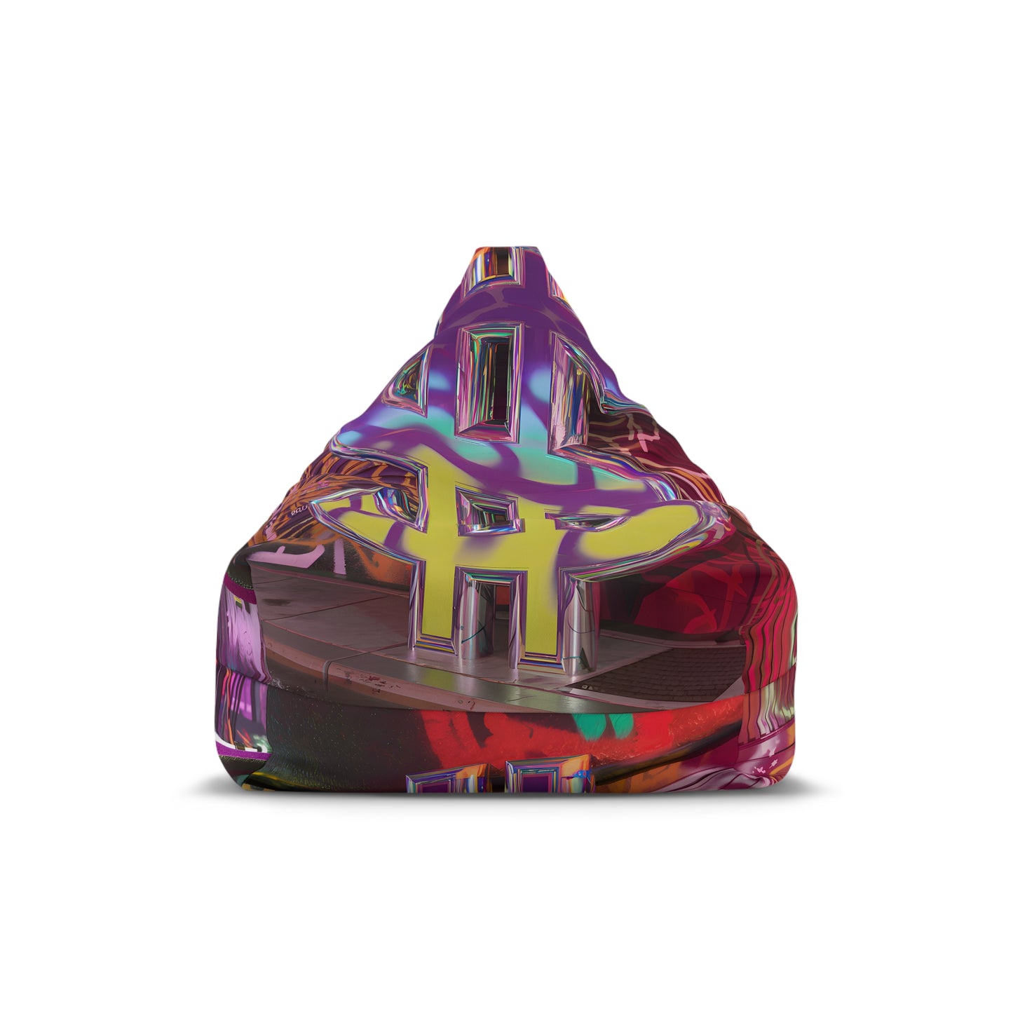 Exclusive Holographic GTA-Inspired Bean Bag Chair – Neon Graffiti Edition