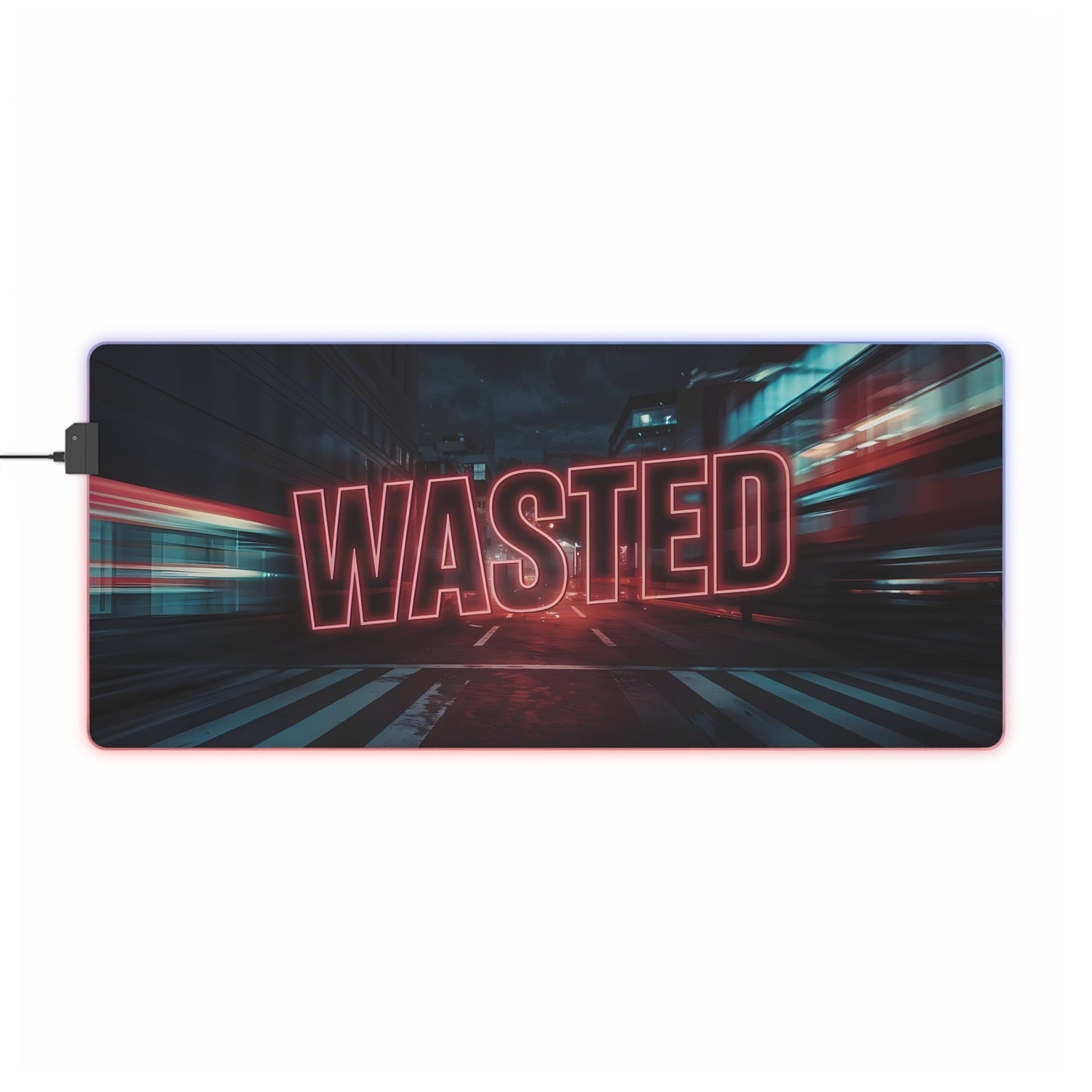 WASTED LED Gaming Mouse Pad – The Ultimate GTA-Style Desktop Experience!