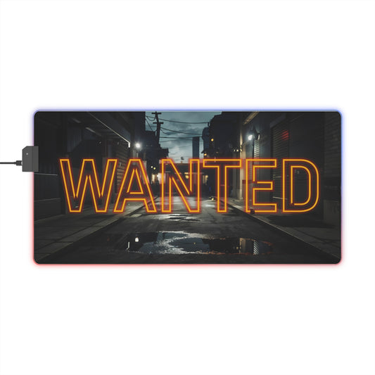 WANTED LED Gaming Mouse Pad – High Alert Desk Setup