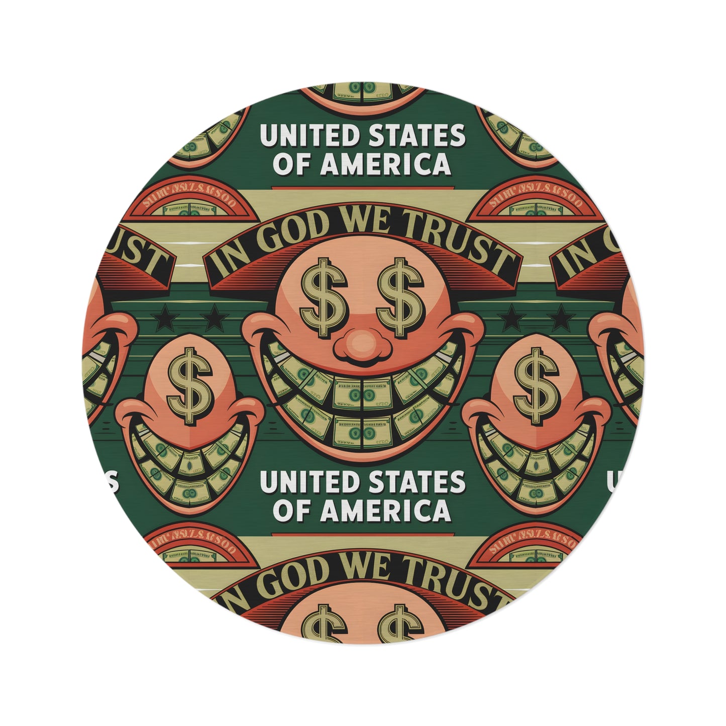 GTA Money Style Round Rug – In God We Trust Edition | 152cm