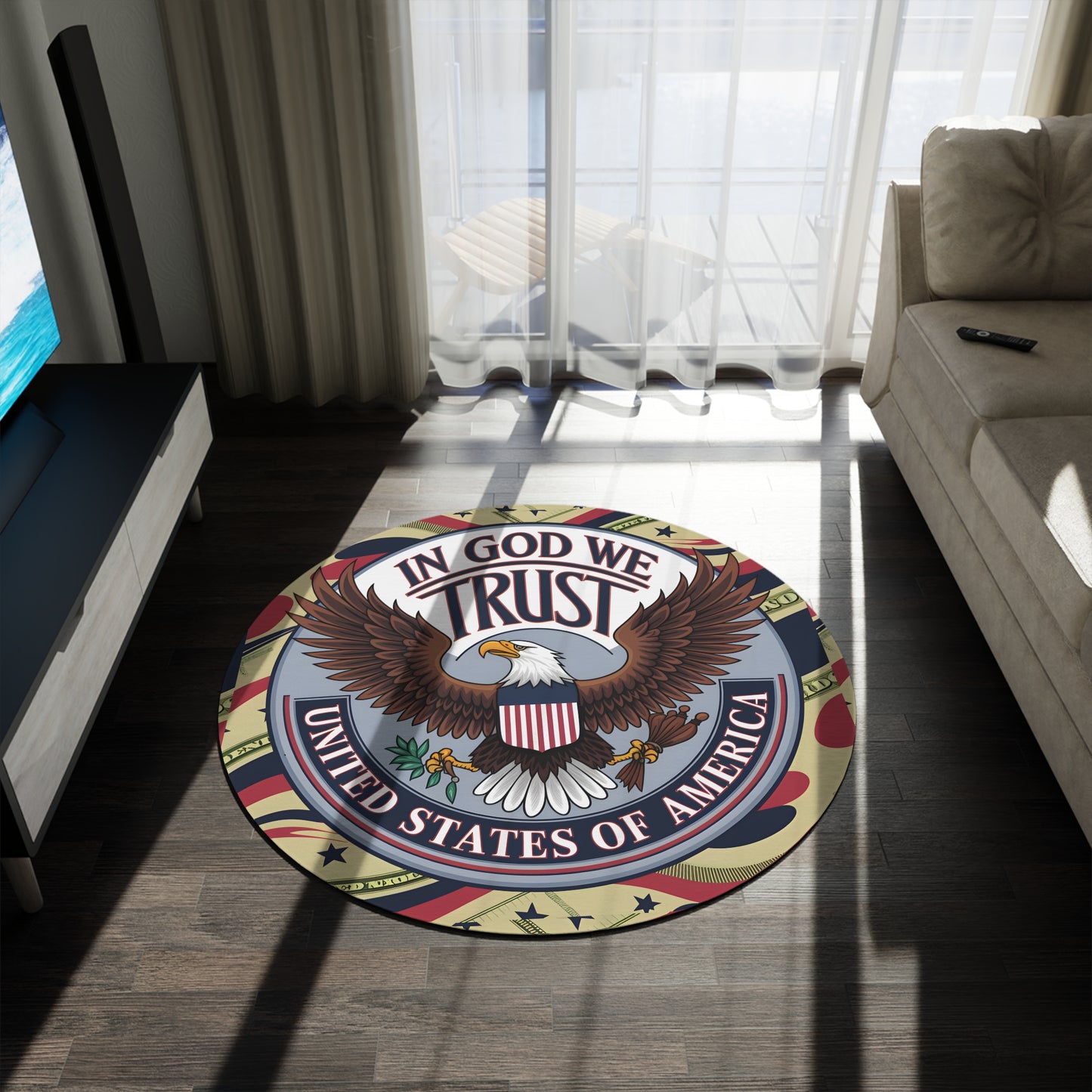 In God We Trust" Patriotic Eagle Rug – Bold Heritage, GTA Style