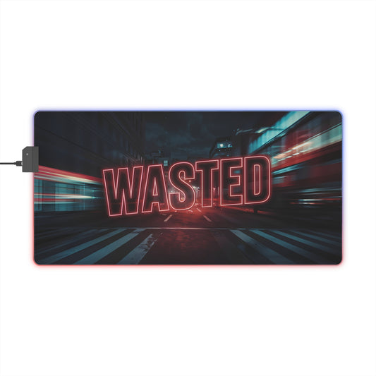 WASTED LED Gaming Mouse Pad – The Ultimate GTA-Style Desktop Experience!