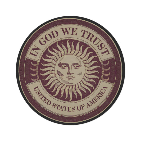 In God We Trust" Sun Rug – Illuminate Your Space | GTA-Inspired Design