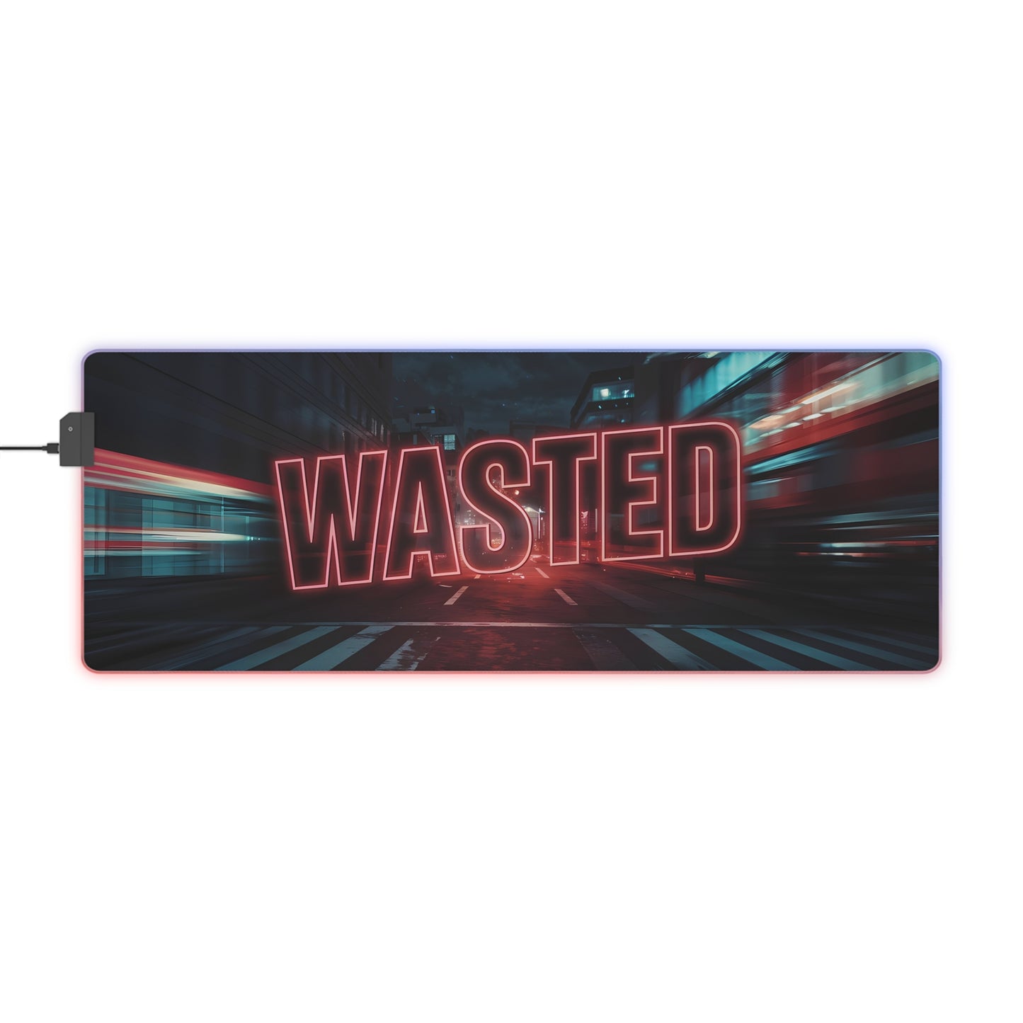 WASTED LED Gaming Mouse Pad – The Ultimate GTA-Style Desktop Experience!