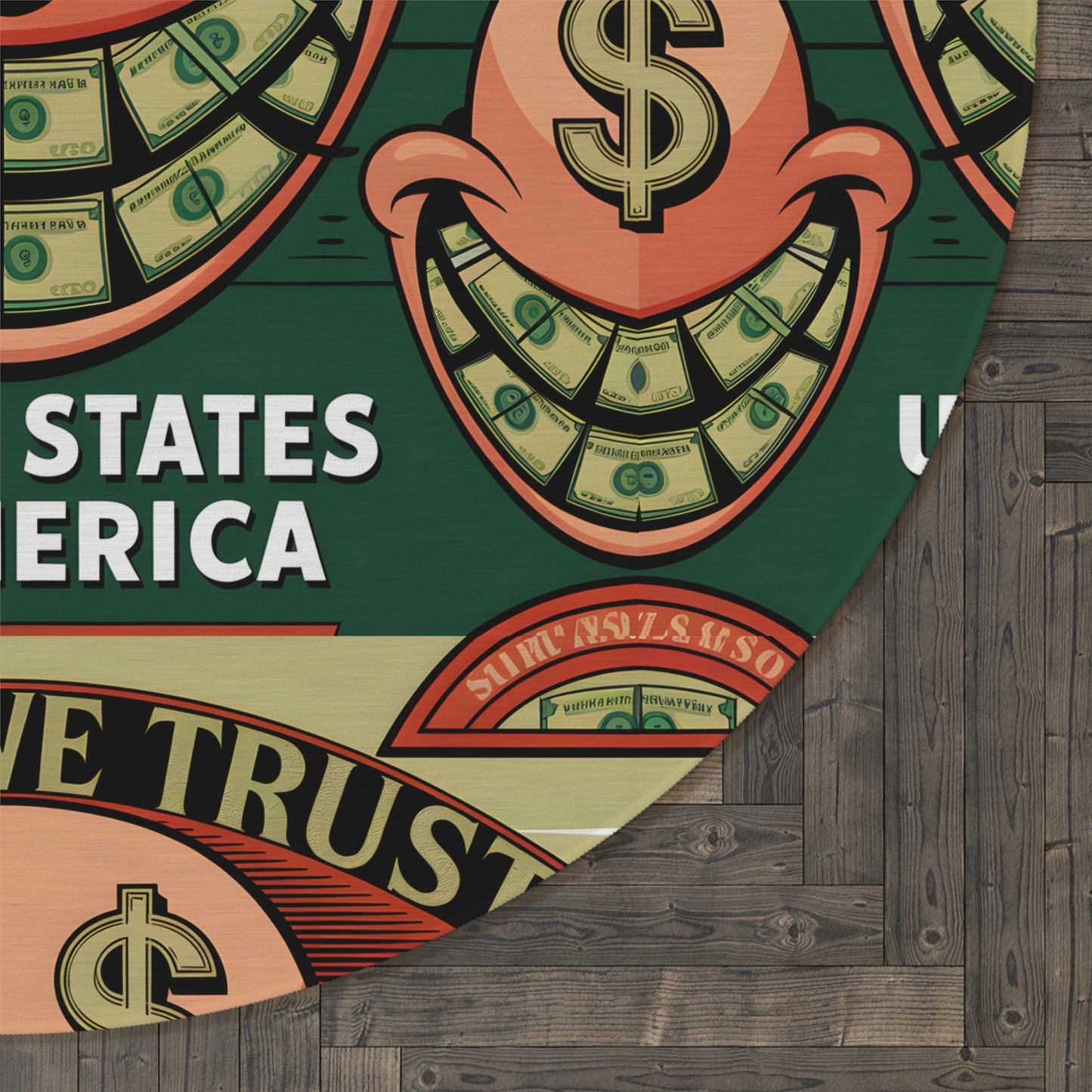 GTA Money Style Round Rug – In God We Trust Edition | 152cm